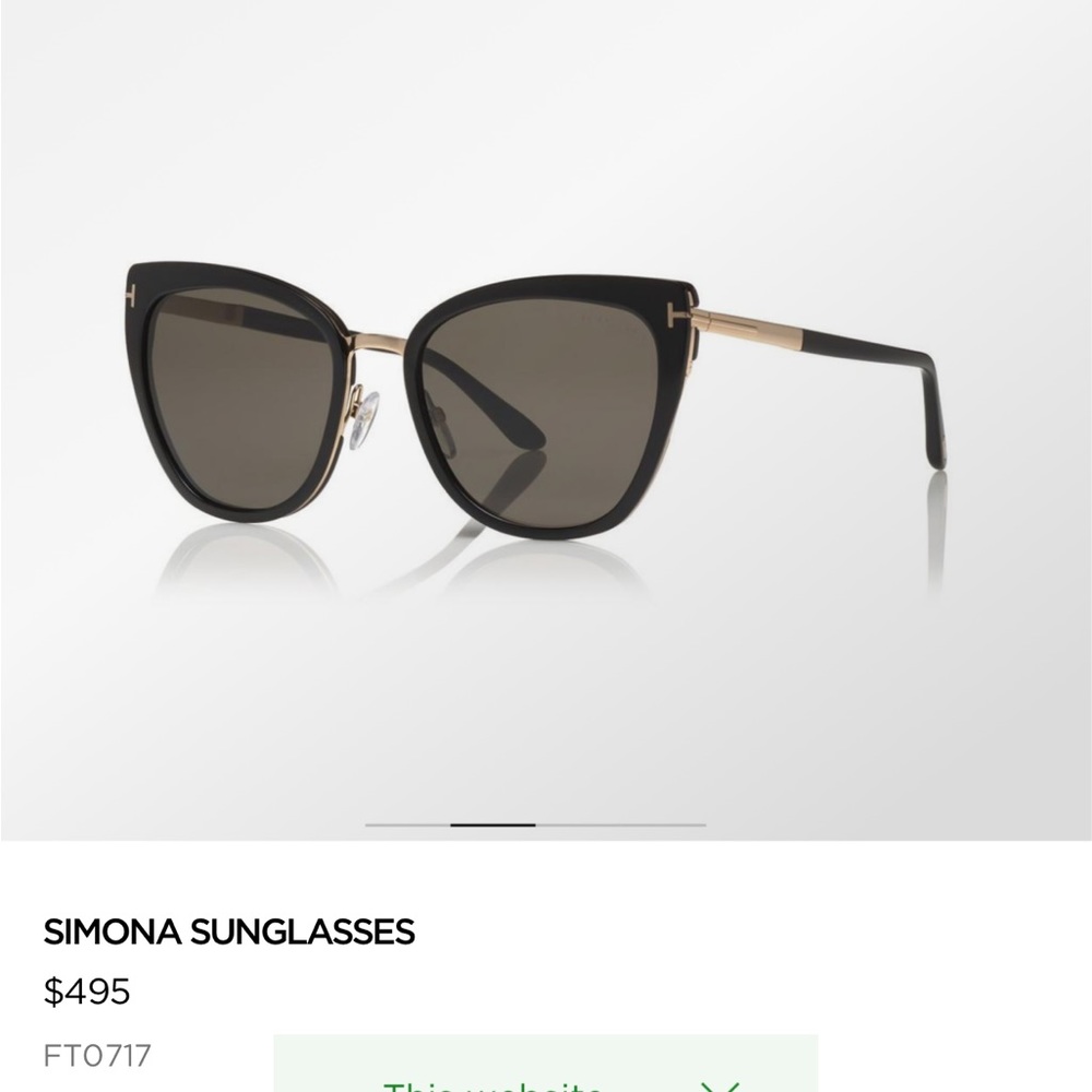 Tom Ford Sunglasses NEW TF 717 Simona Color 52F Havana Gold Cat Eye Size 57